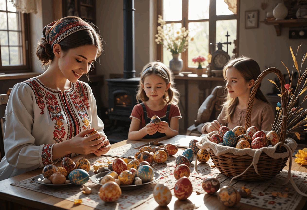 Barvení kraslic v Buchlovicích Buchlovice kraslice