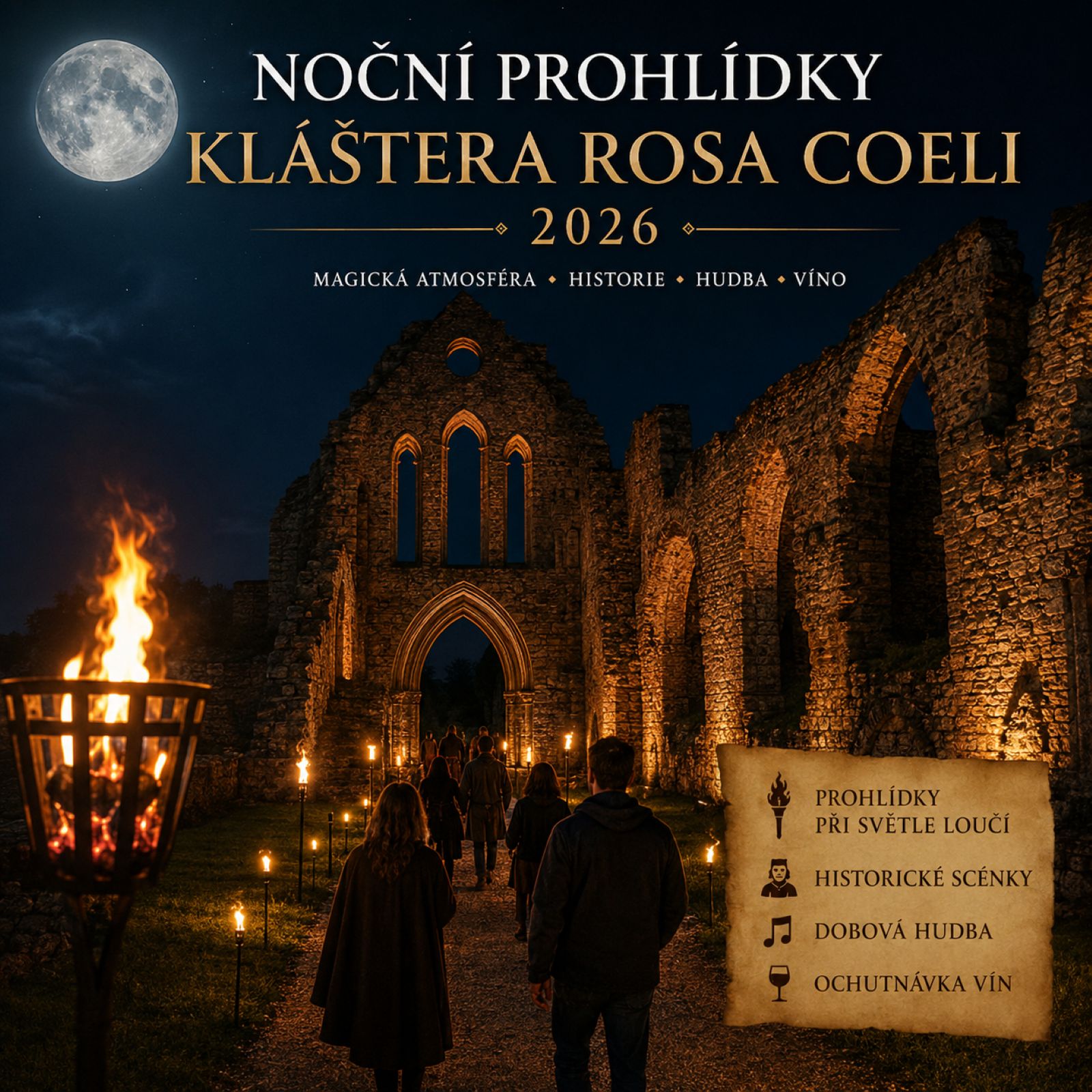 Noční prohlídky kláštera Rosa coeli